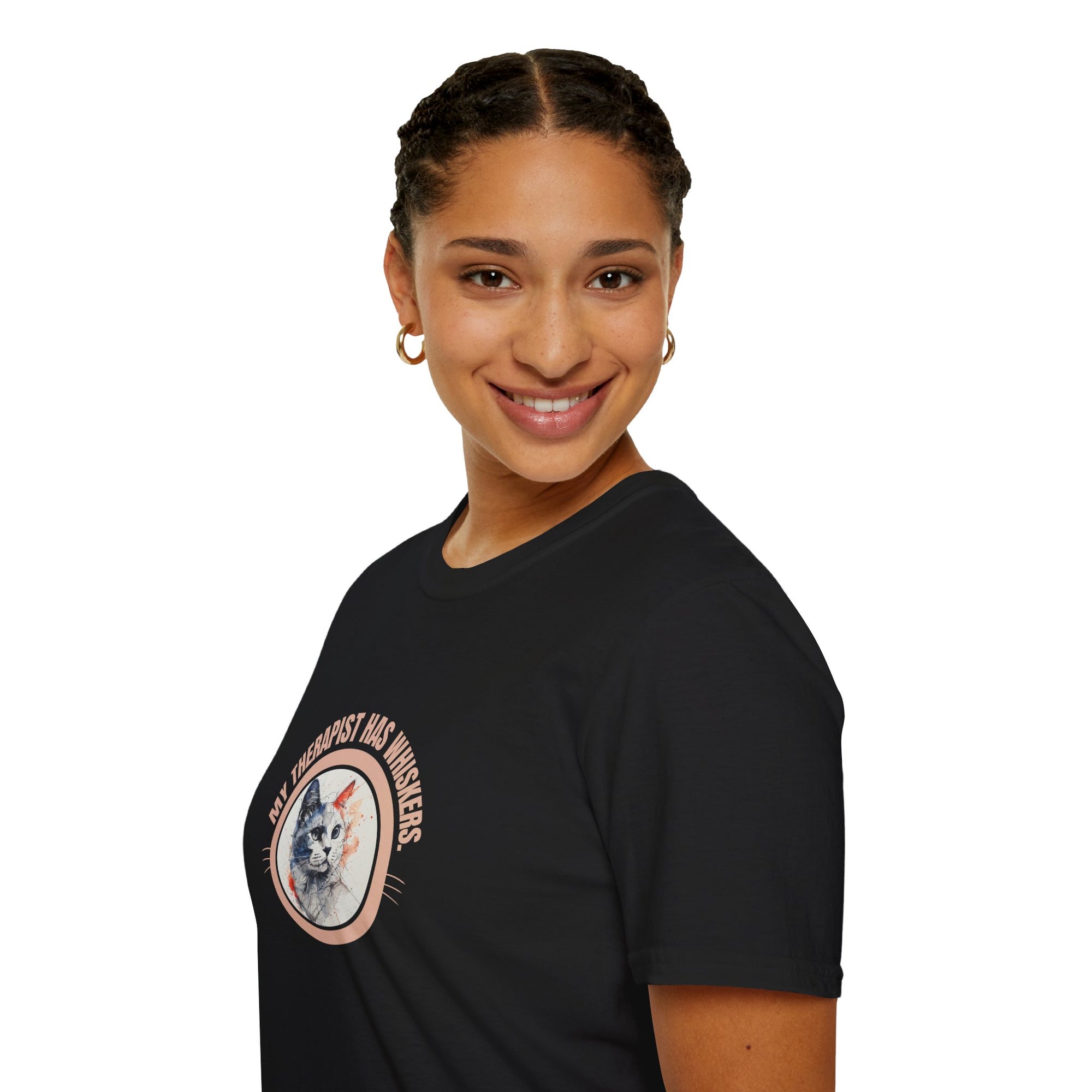 Whimsical Cat Therapy T-Shirt | Cute Pet Lover Tee
