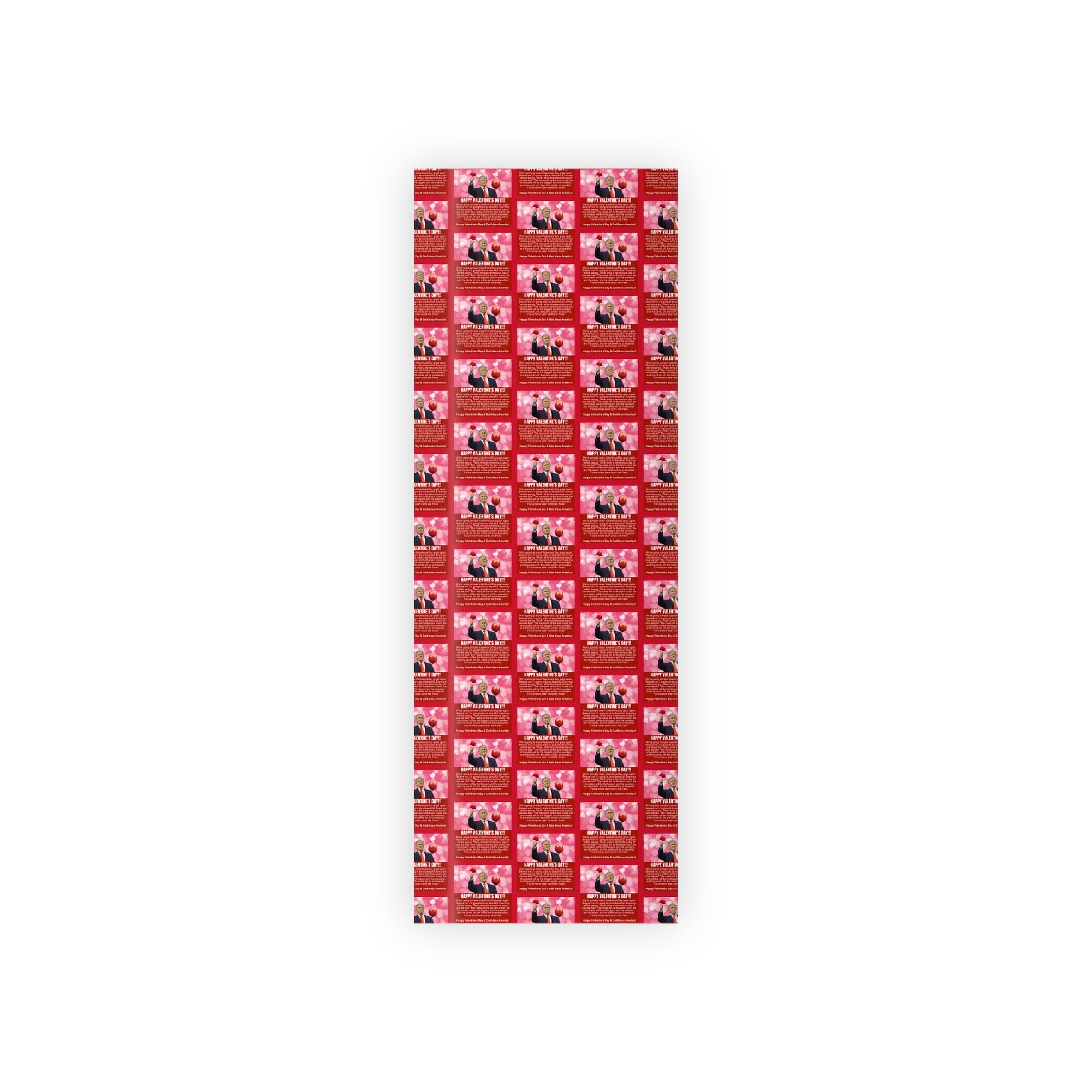Trump Valentines Day Wrapping Paper Rolls, 1pc