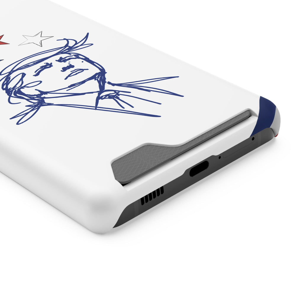 Swoop Guy iPhone Case – Minimal Line Portrait Patriotic Design, Slim Protective Case with Card Slot