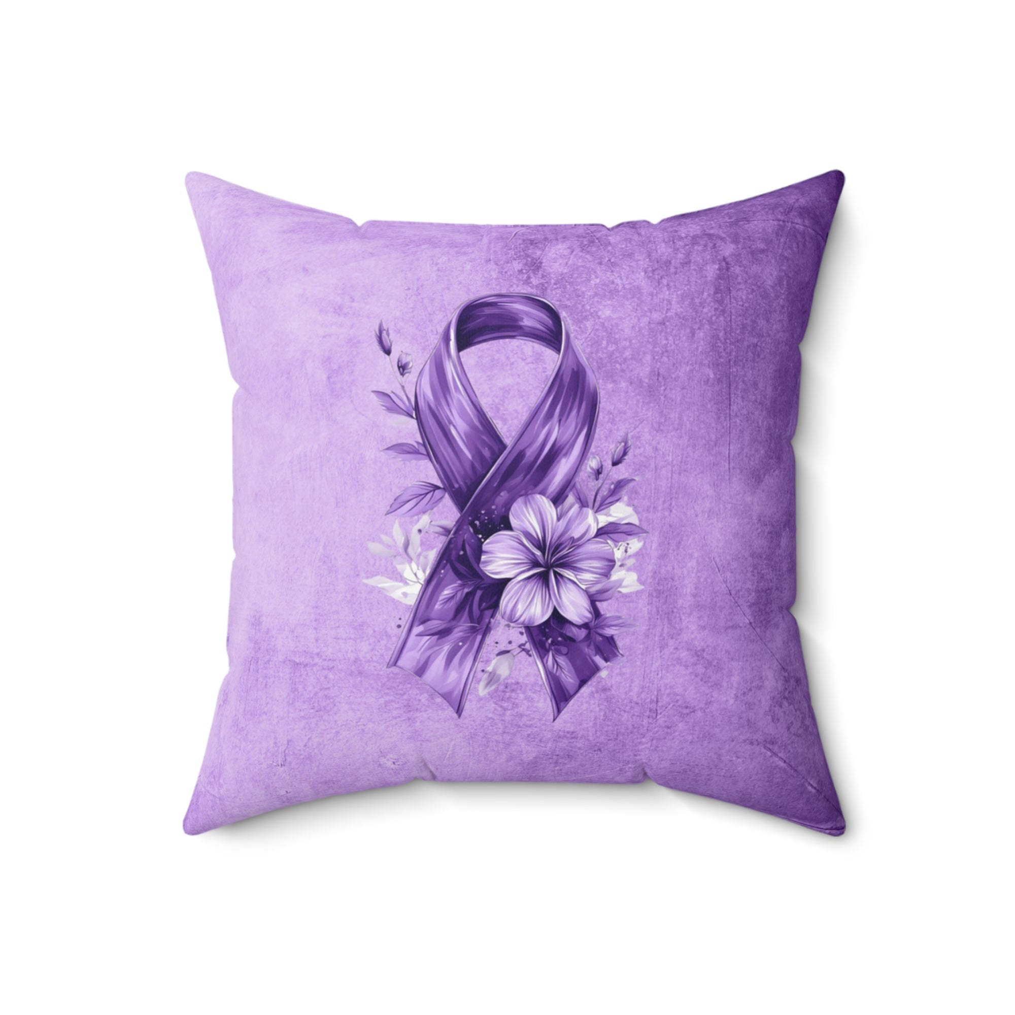 Grungy Purple Ribbon Decorative Pillow, Home Decor