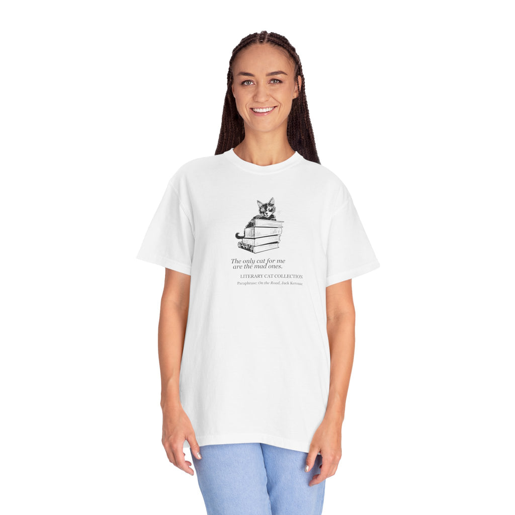 Literary Cat Unisex T-Shirt - On the Road
