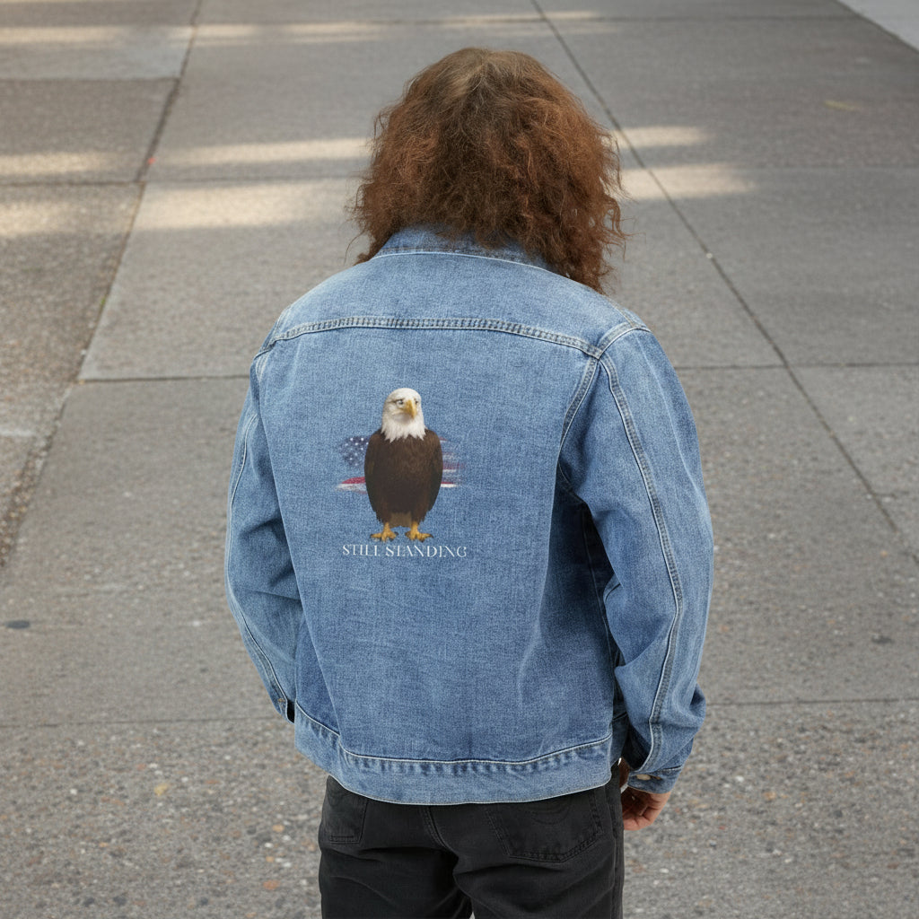 Still Standing Denim Jacket – Eagle Emblem Edition