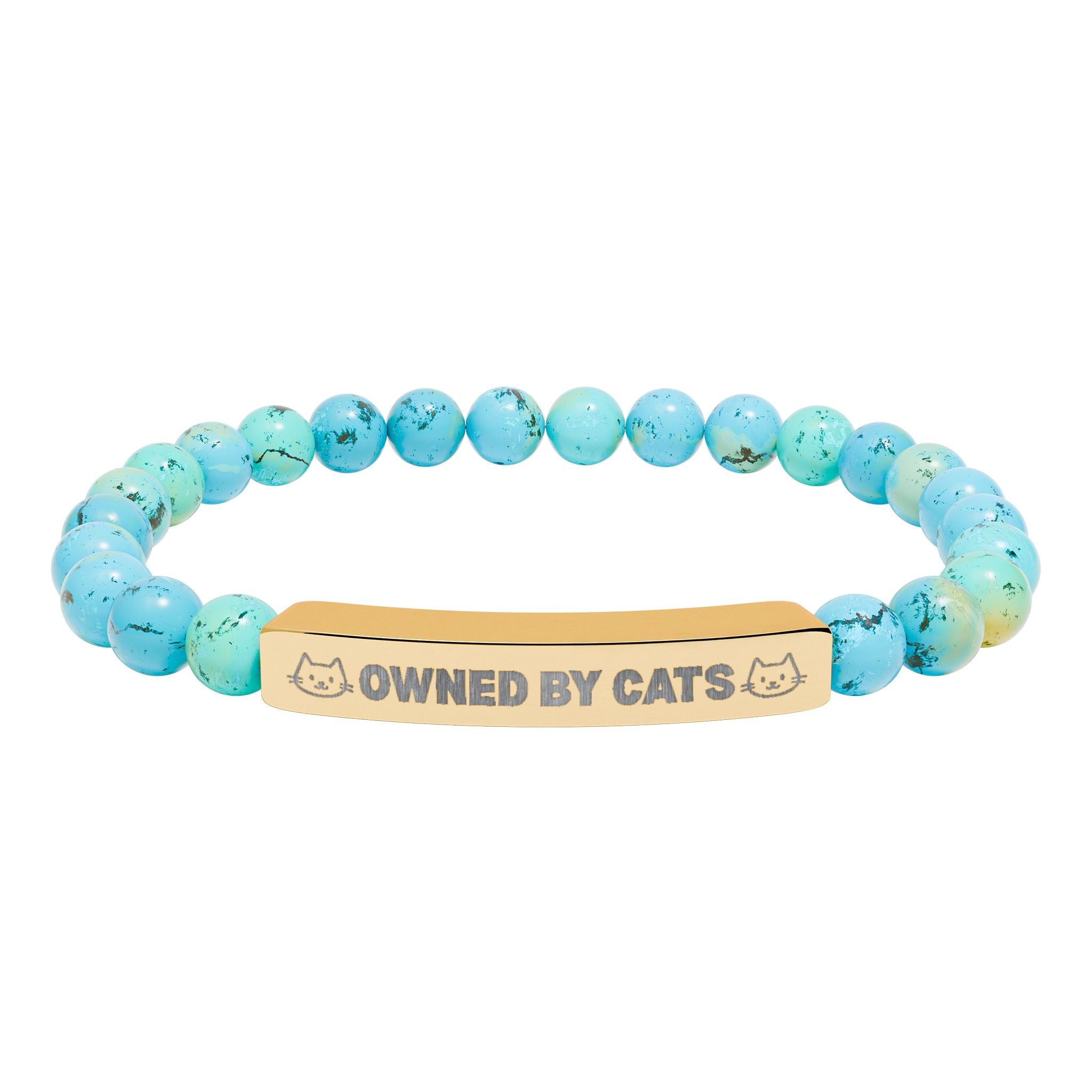 Owned by Cats Natural Stone Bar Bracelet