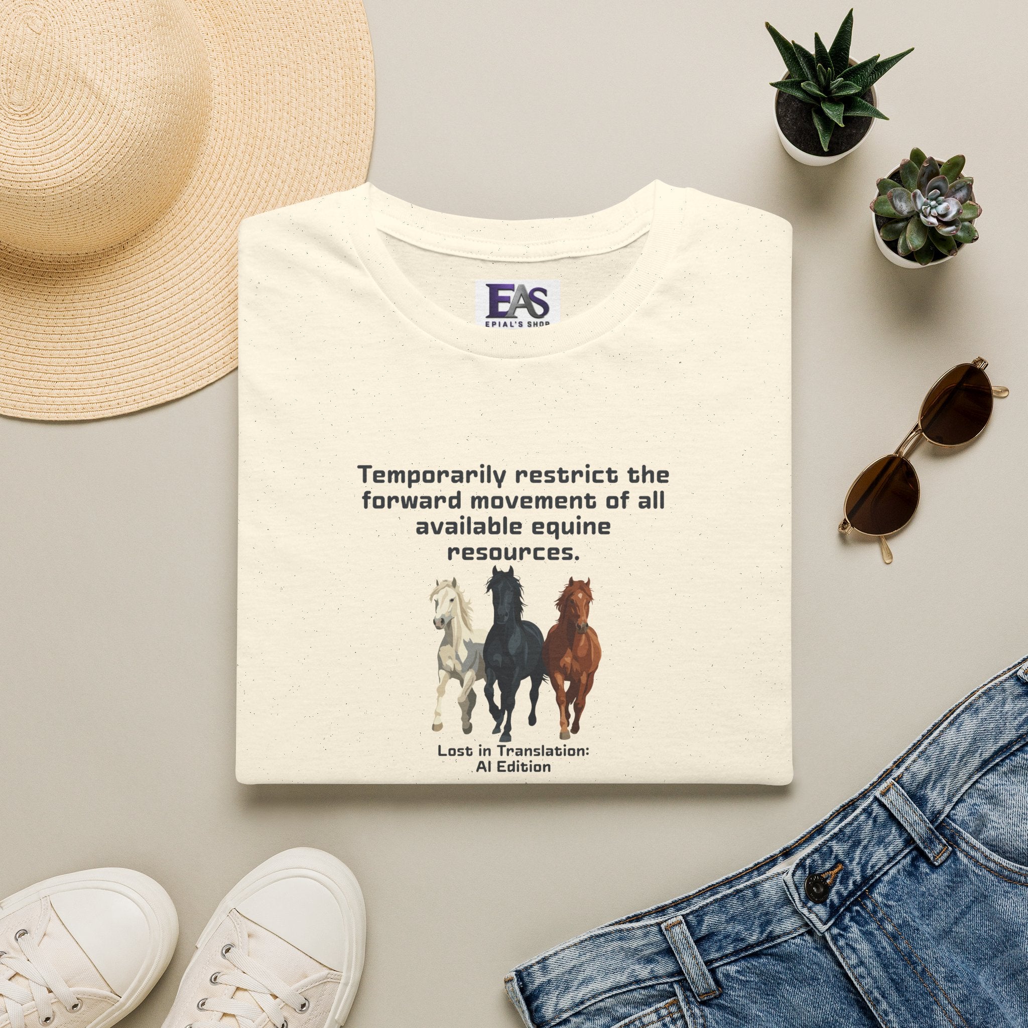 AI Translation: Hold Your Horses Unisex T-Shirt