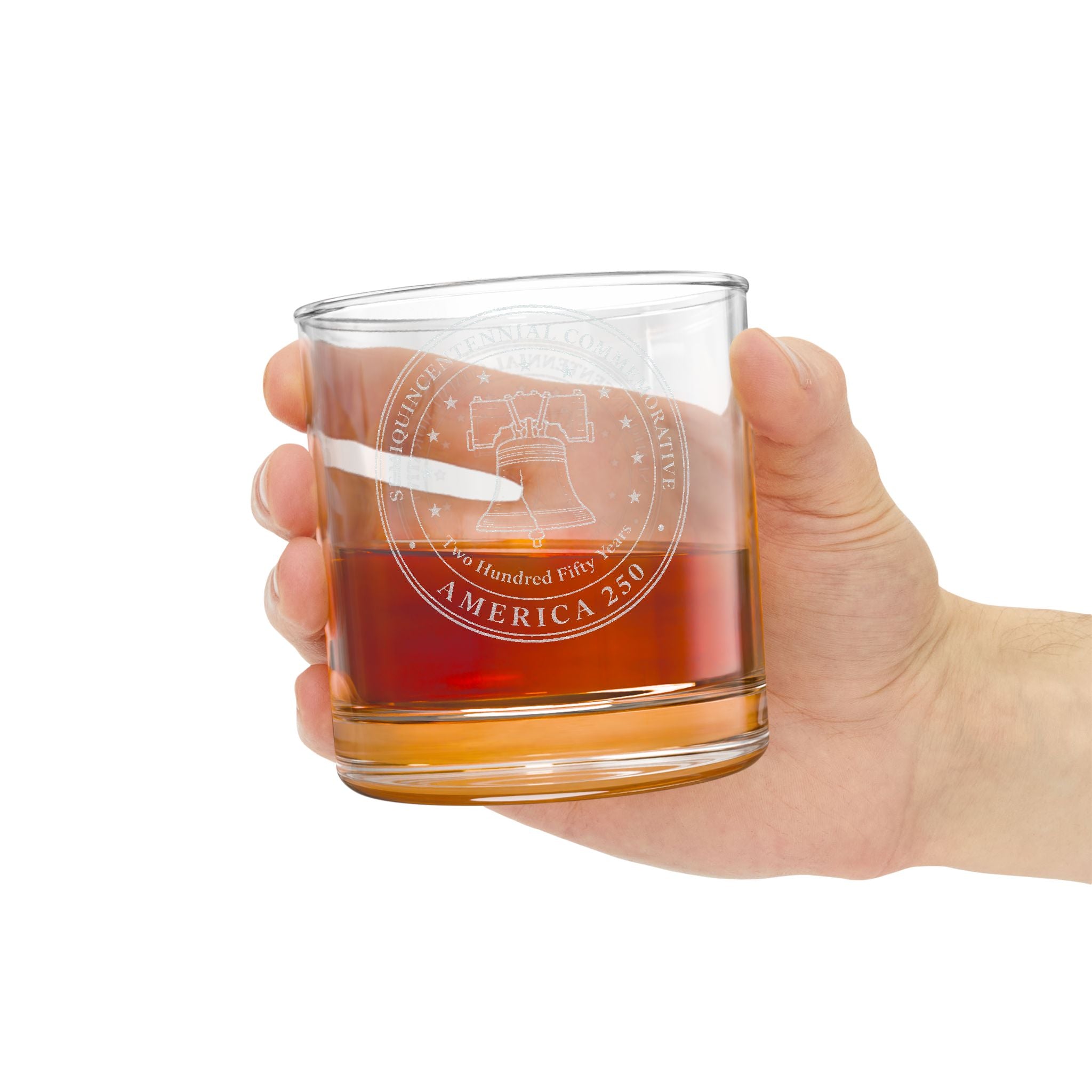 America 250 Liberty Bell Engraved Whiskey Glass
