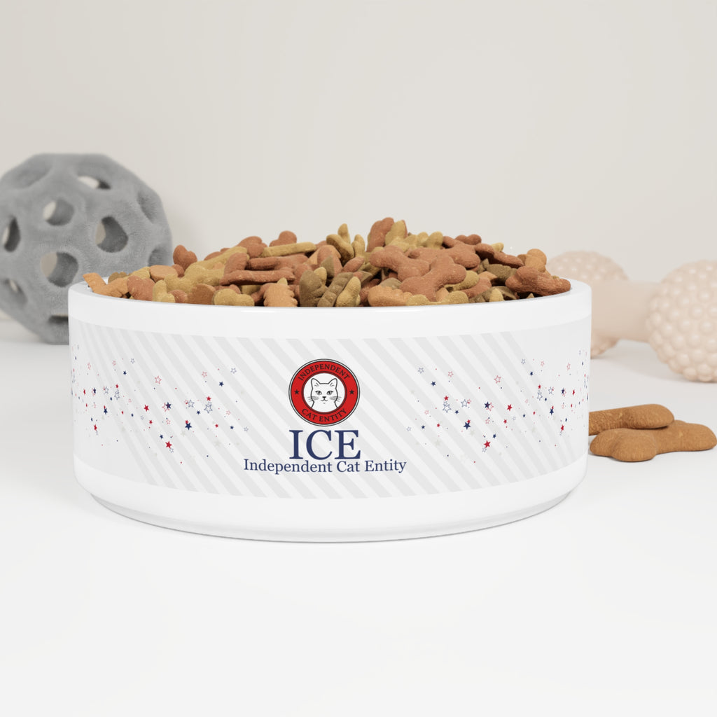 ICE – Independent Cat Entity Ceramic Cat Bowl | Political Parody