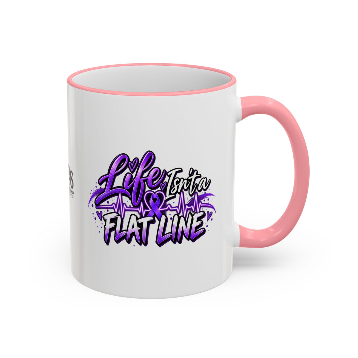 Life Isn’t a Flat Line Epilepsy Awareness Accent Mug — 11/15oz