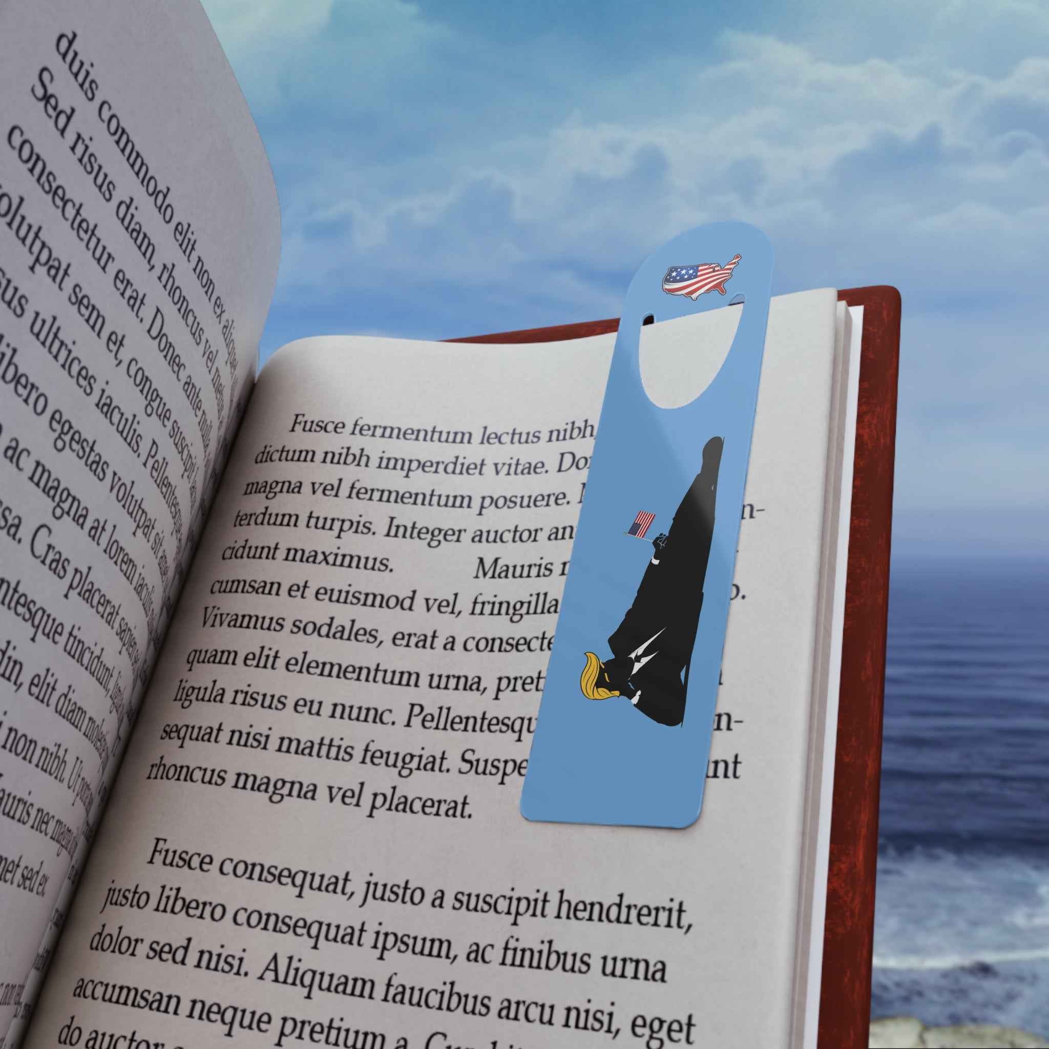 Swoop Guy USA Bookmark – Patriotic Political Satire Aluminum Page Holder