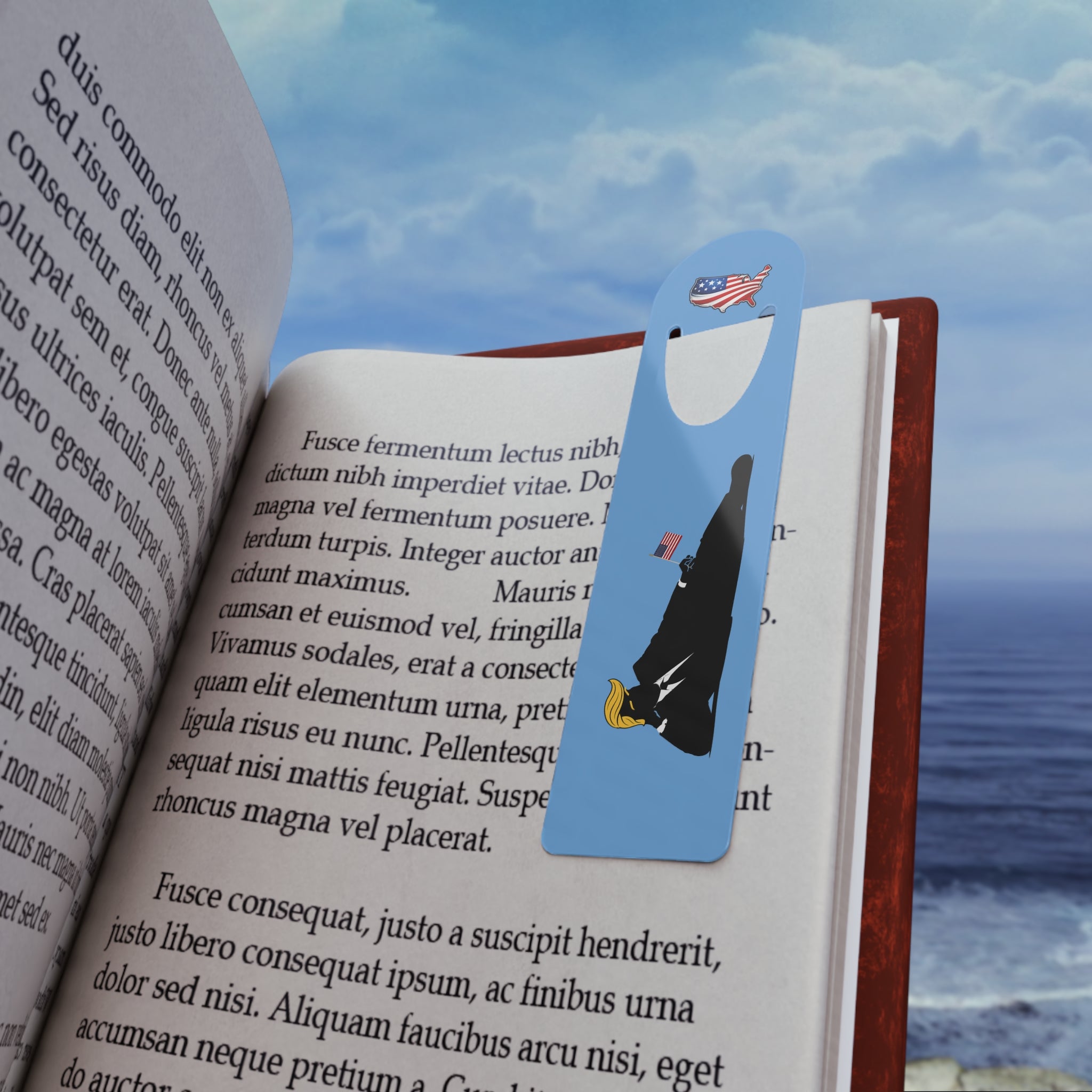 Swoop Guy USA Bookmark – Patriotic Political Satire Aluminum Page Holder