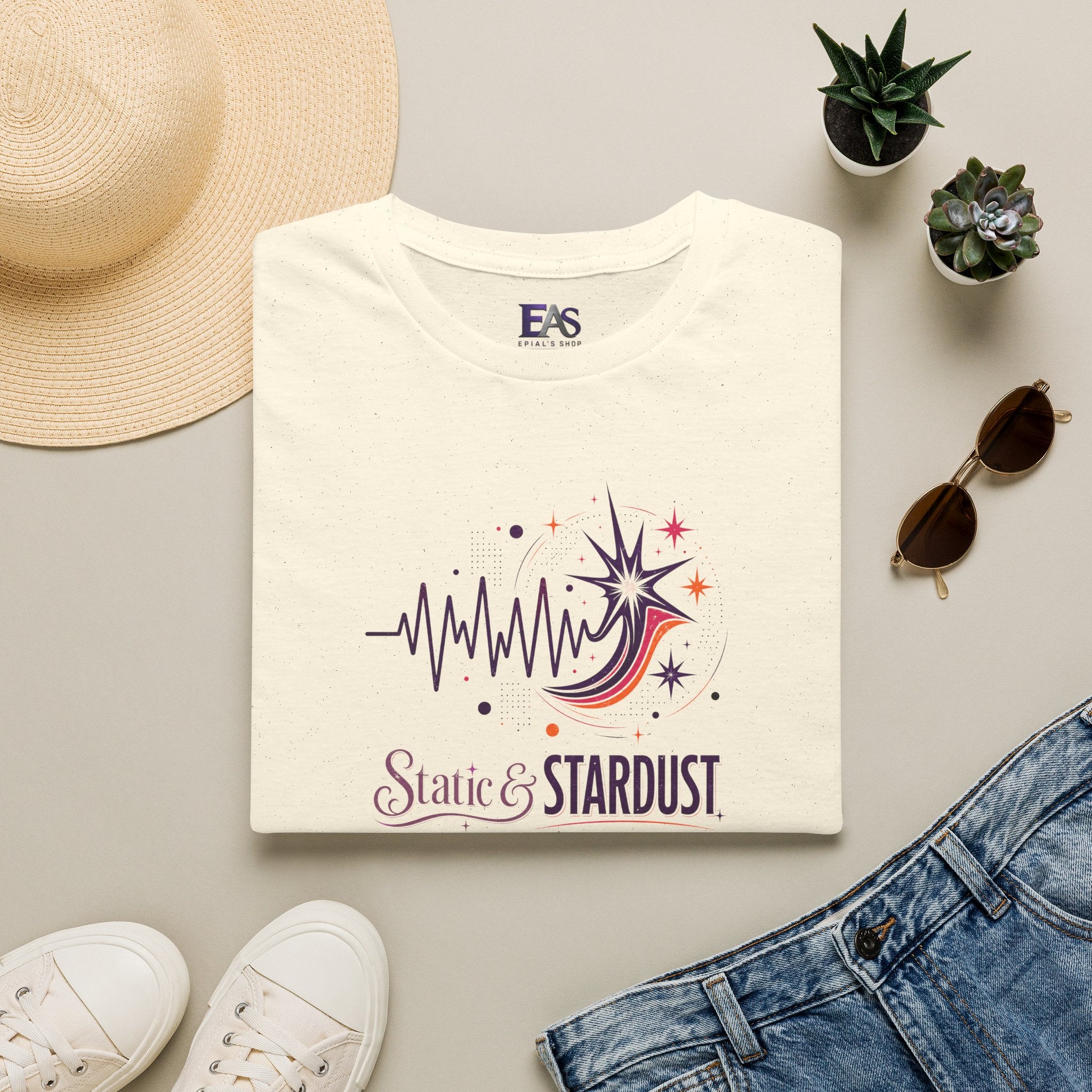 Static & Stardust Retro Epilepsy Awareness T-Shirt | Abstract Brainwave Tee