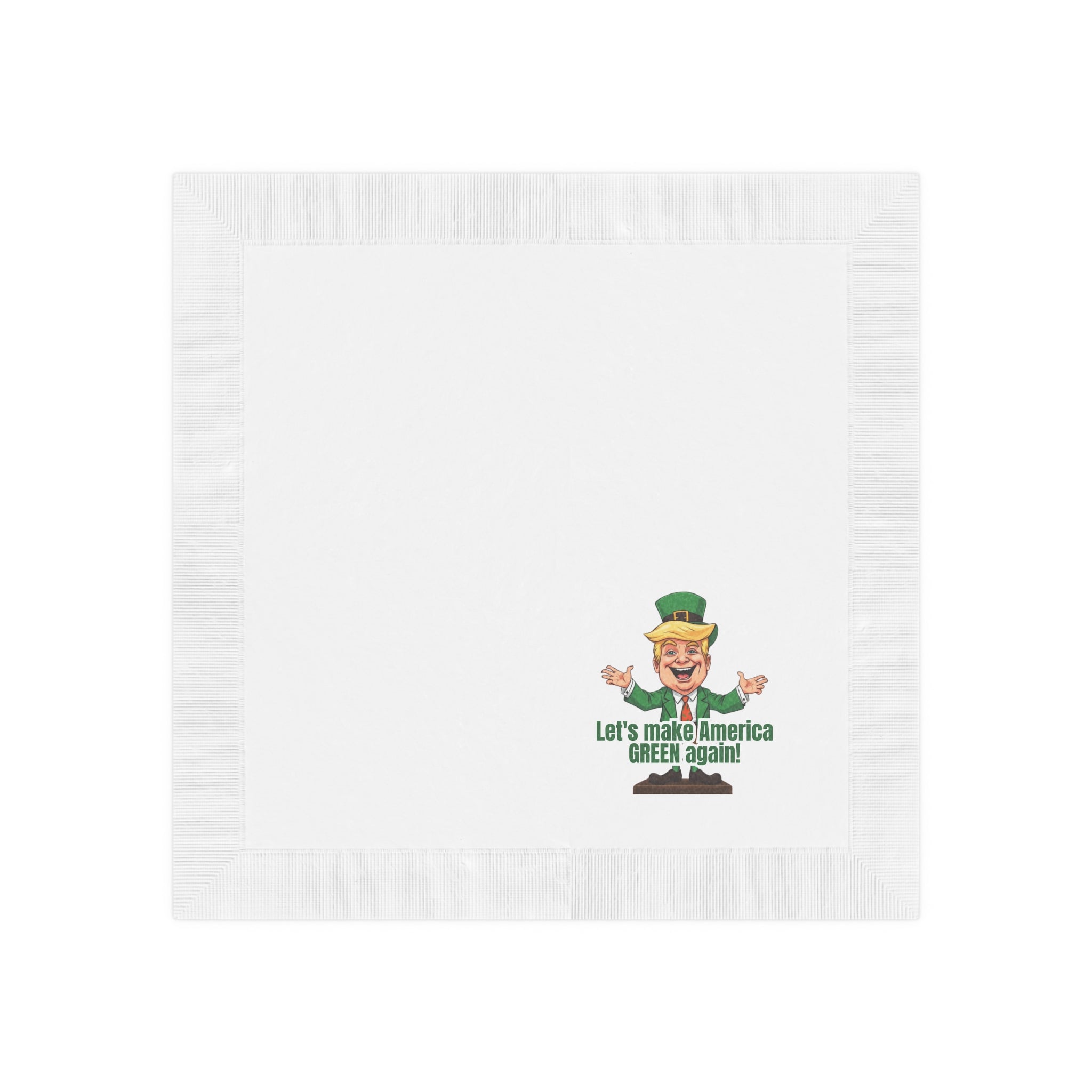 Parody St. Patrick's Day White Coined Napkins