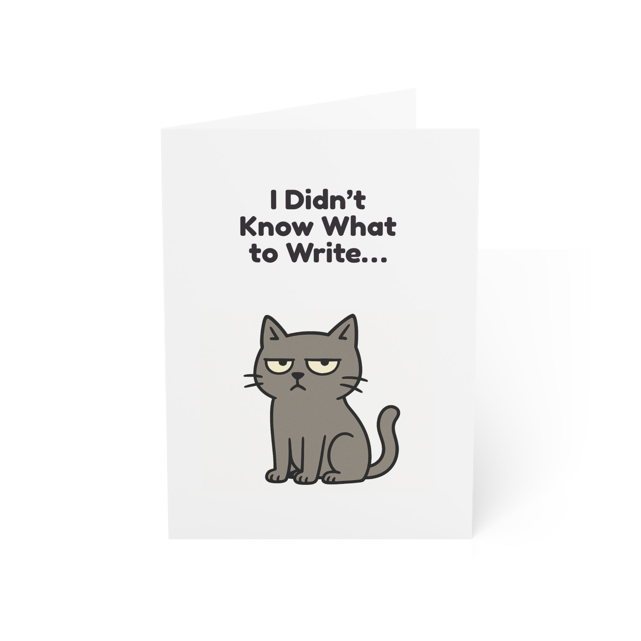 Funny Cat Keyboard Greeting Card – “I Didn’t Know What to Write…” – 10, 30, 50 pc. sets