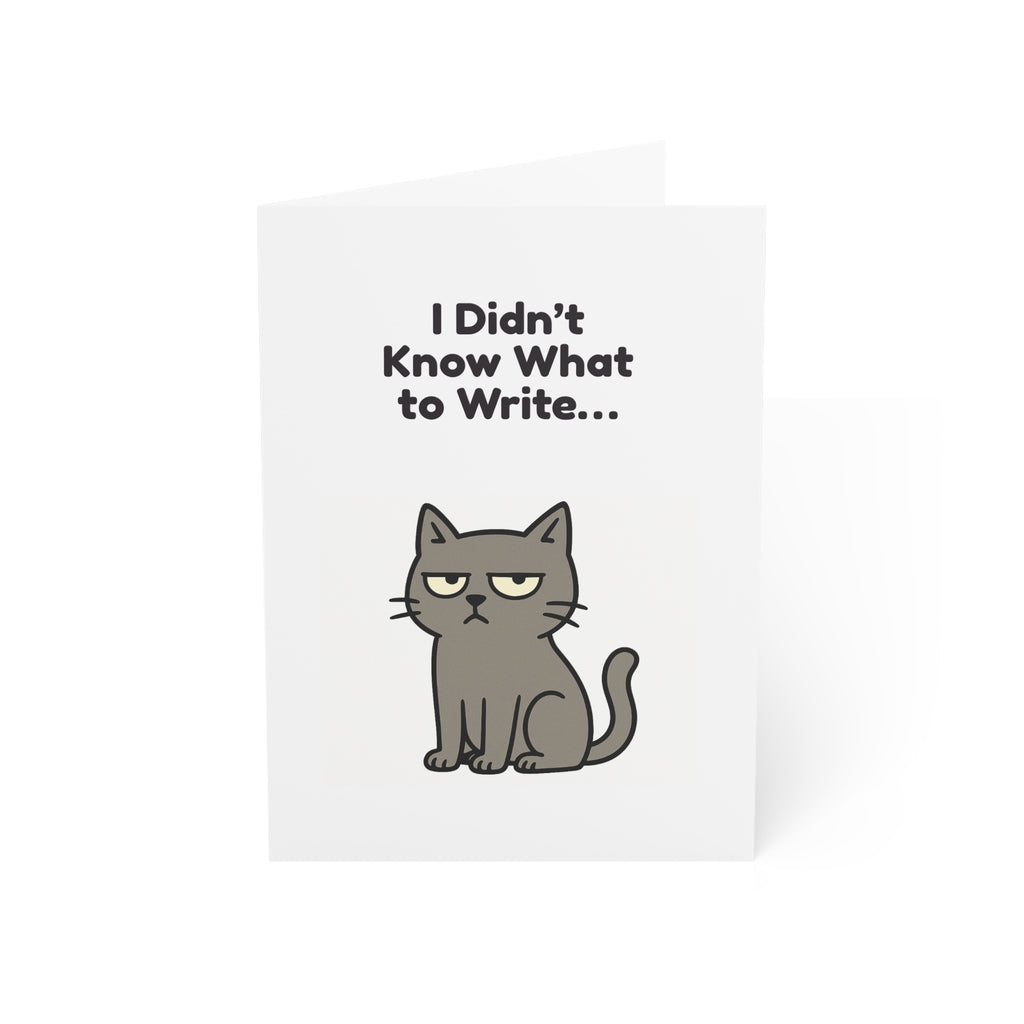 Funny Cat Keyboard Greeting Card – “I Didn’t Know What to Write…” – 10, 30, 50 pc. sets