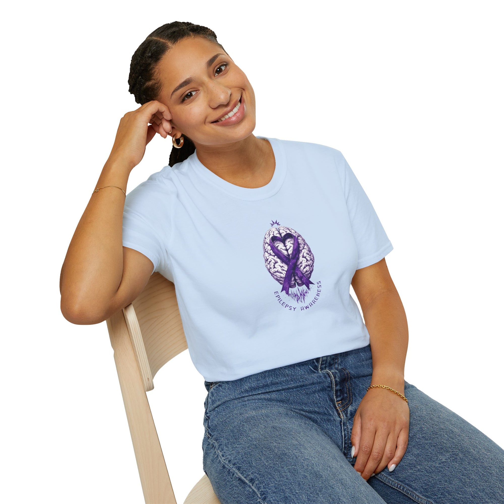 Purple Ribbon Brain Graphic Unisex T-Shirt