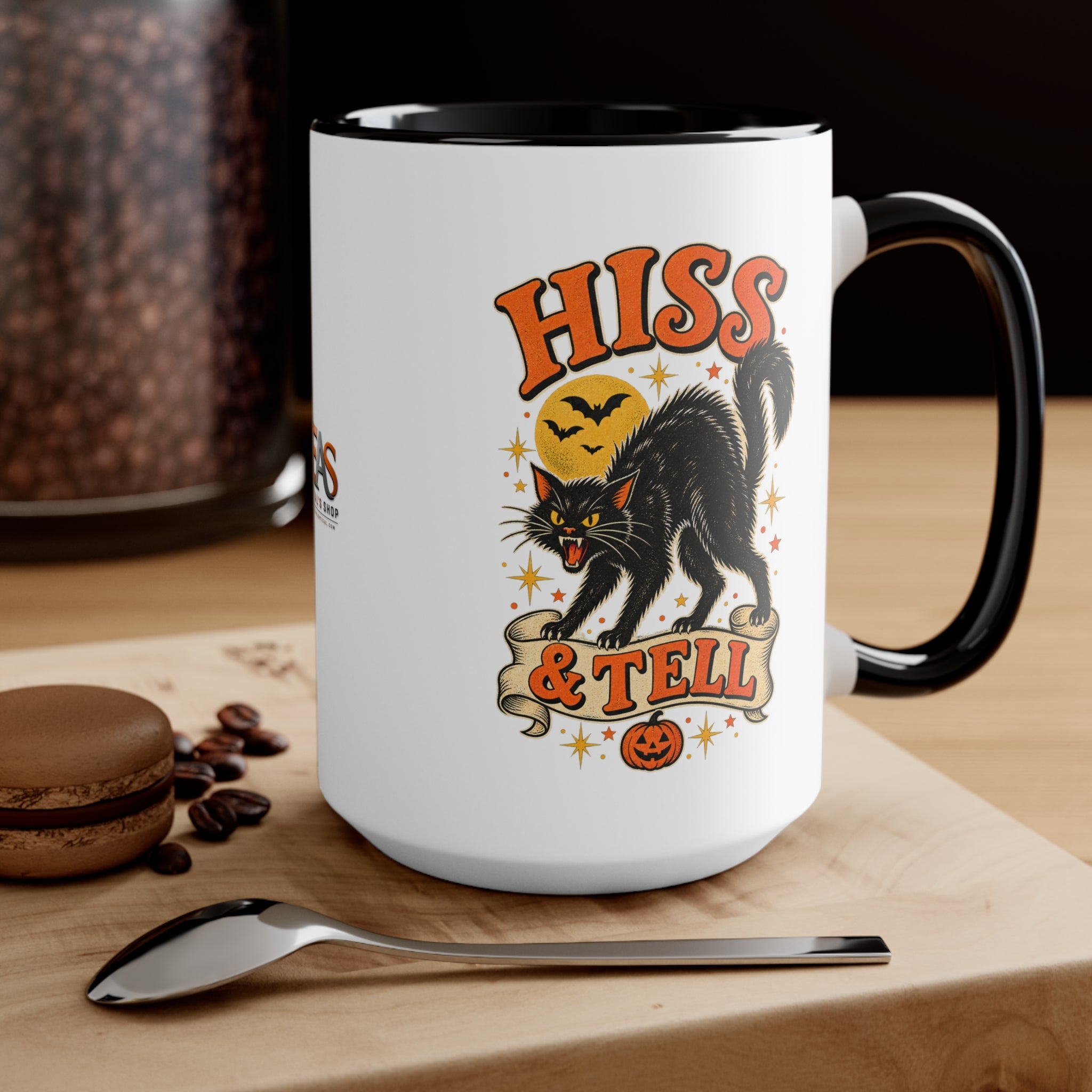 Hiss & Tell Halloween Black Cat Accent Mug