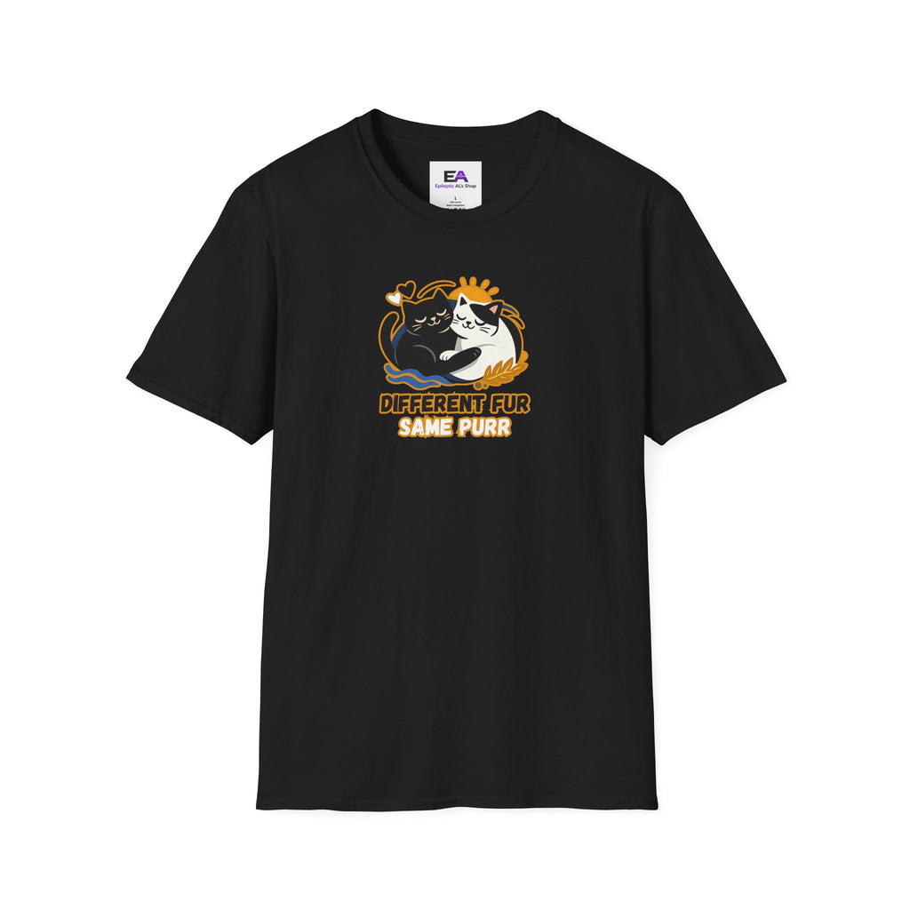 Different Fur, Same Purr Cat Unity T-Shirt | Kindness & Harmony Tee