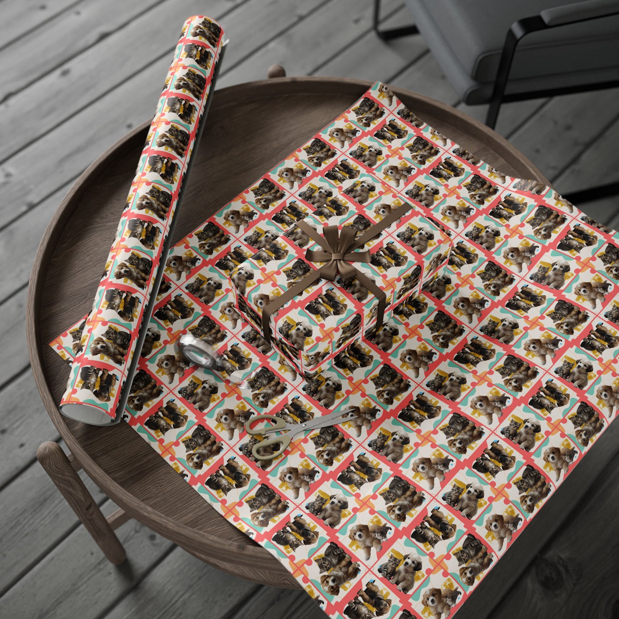 Colorful Puppy & Kitty Wrapping Papers