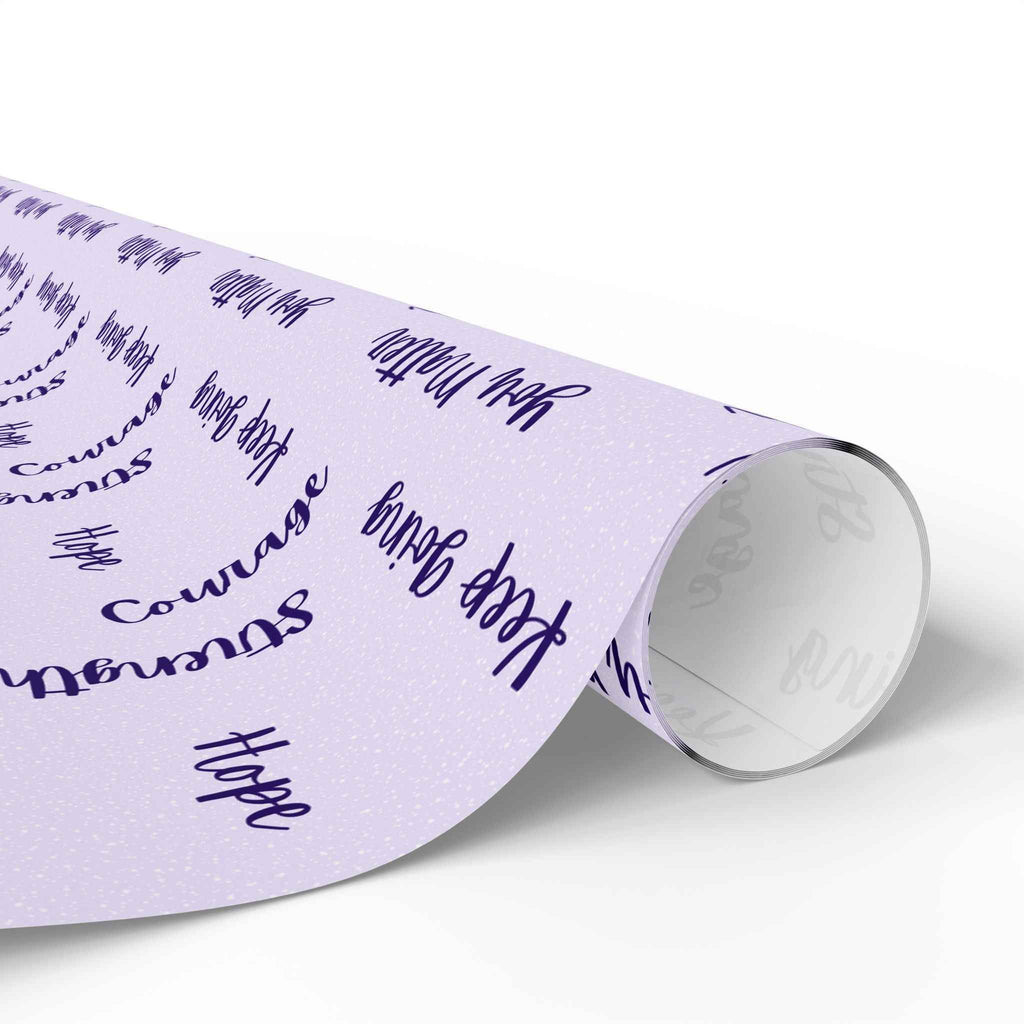 Inspirational Word Wrap – Light Purple Encouragement Gift Wrap