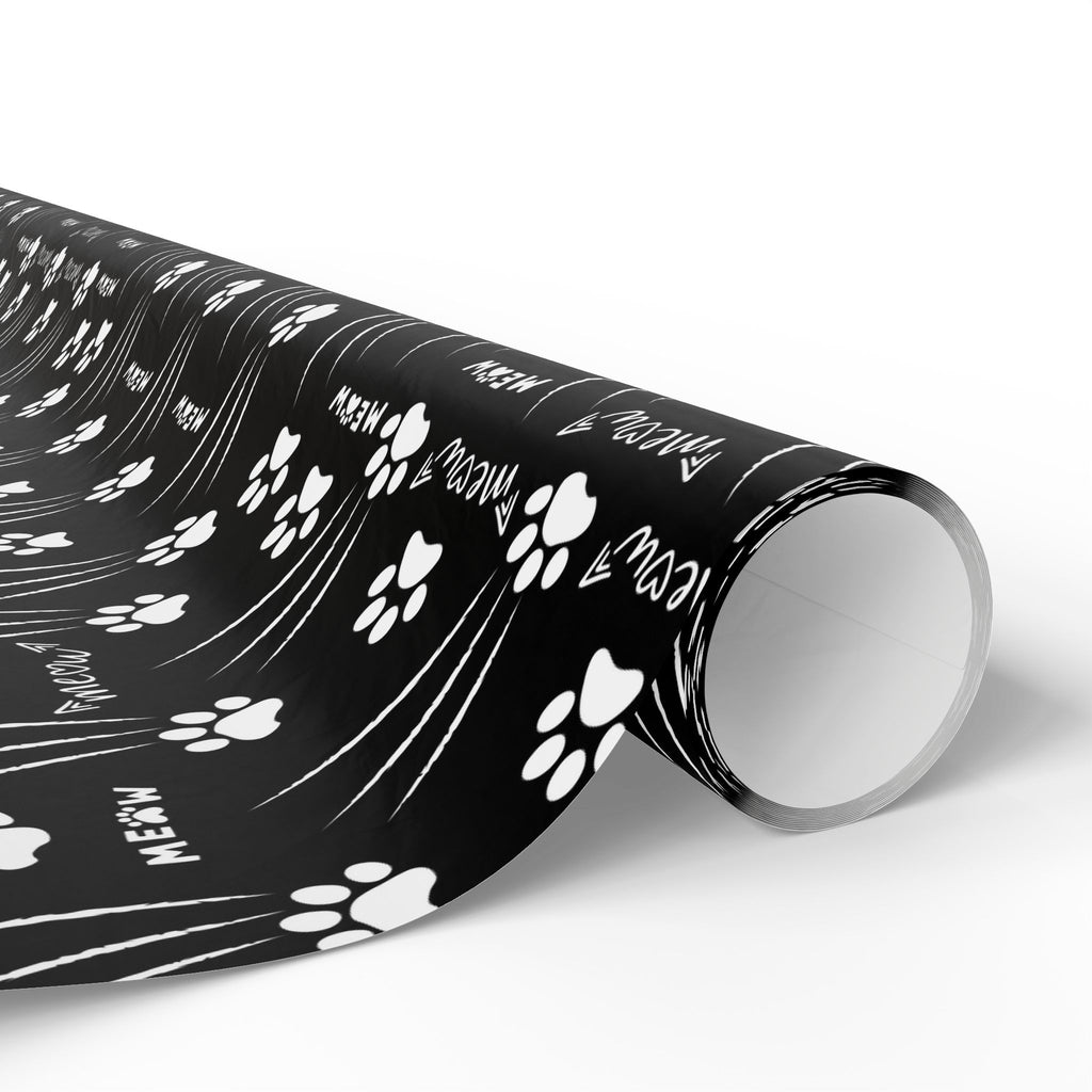 Cat Paw Scratch Gift Wrap – Black & White