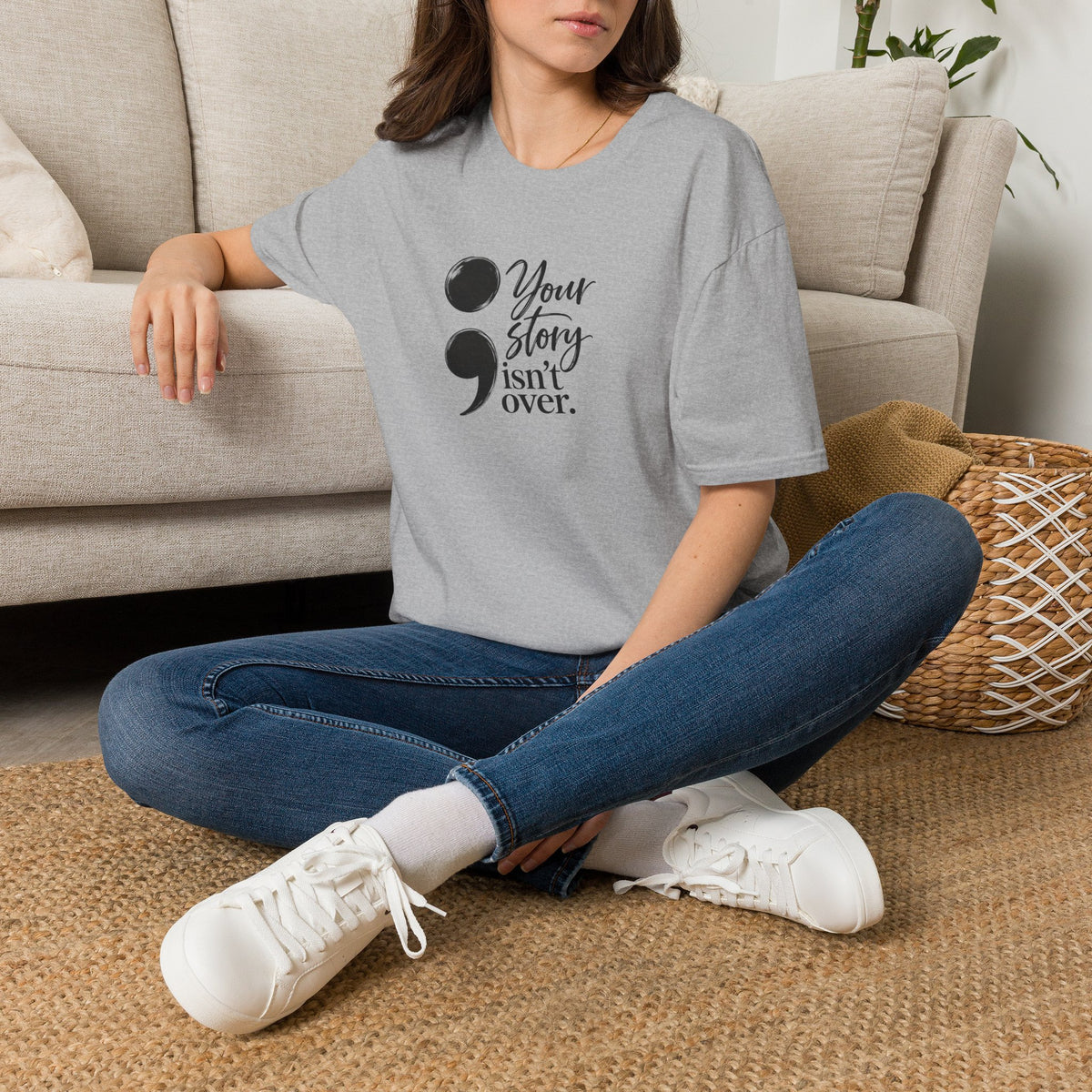 Your Story Isn’t Over Semicolon T-Shirt | Suicide Awareness & Mental Health Tee
