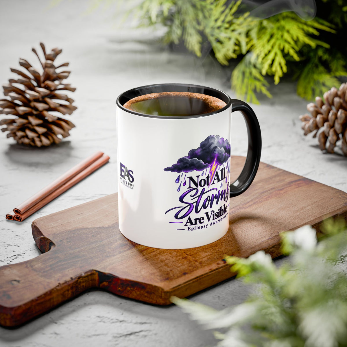 Not All Storms Are Visible Epilepsy Awareness Mug | Purple Storm Cloud Coffee Cup (11oz/15oz)