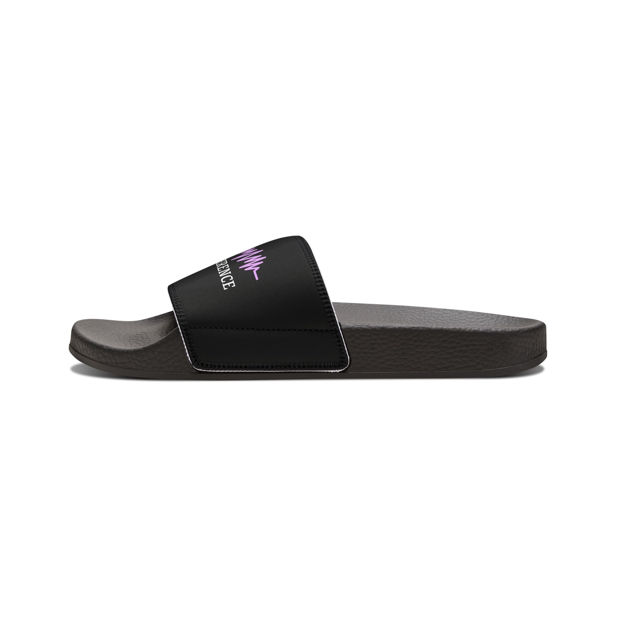 Signal Interference Slide Sandals – Purple Epilepsy Awareness Comfort Slides