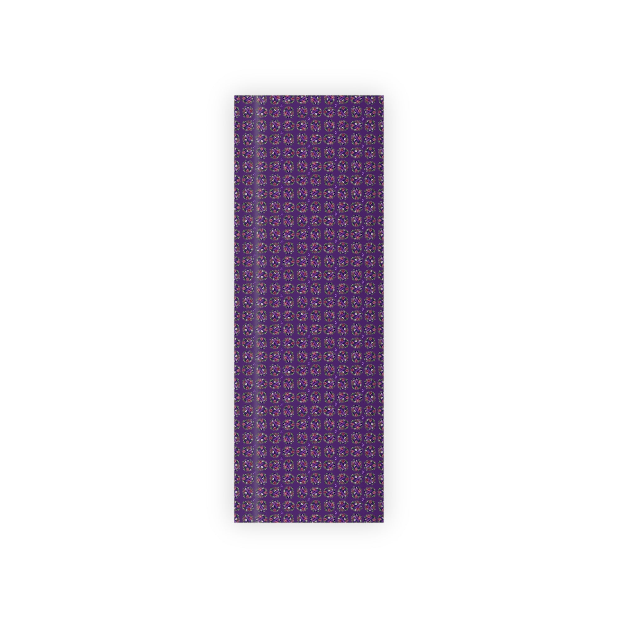 Purple Ribbon & Flowers Gift Wrapping Paper Roll