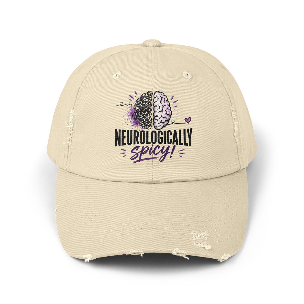 Neurologically Spicy Distressed Cap | Epilepsy Awareness Brain Hat
