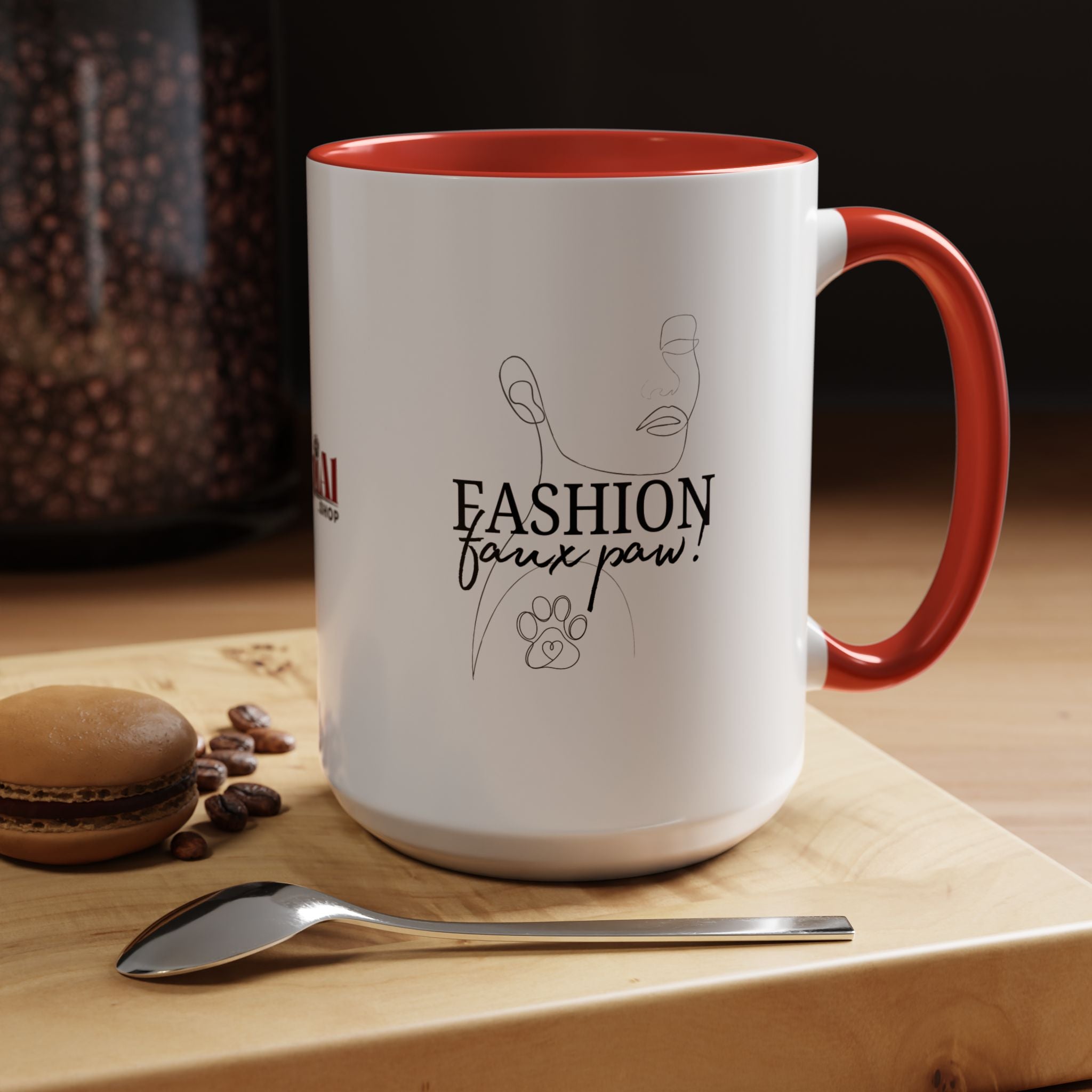 Photo depicting the ​Fashion Faux Paw Accent Coffee Mug (11, 15oz) from EpiAl's Shop.