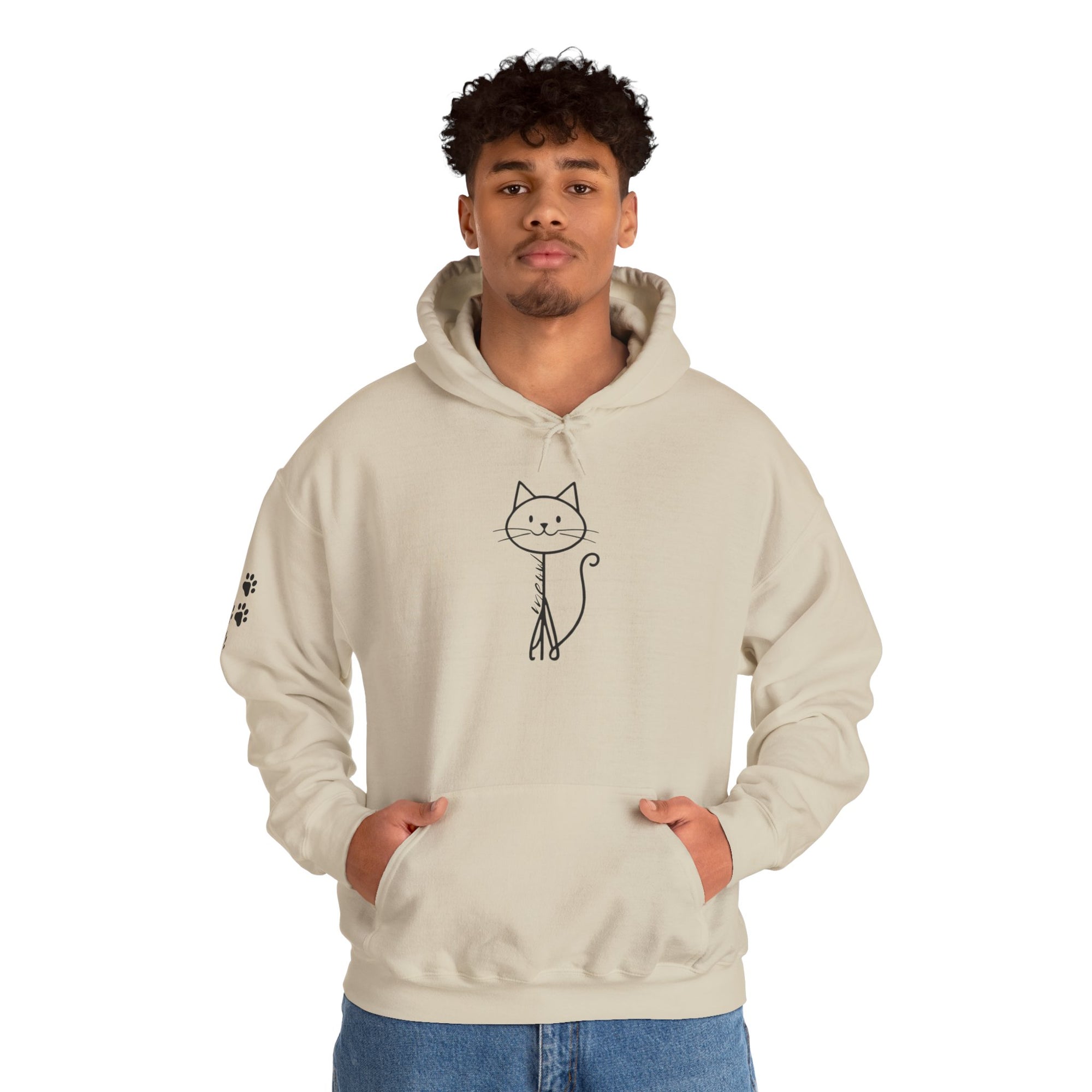 Cozy Stick Cat Lover Hoodie