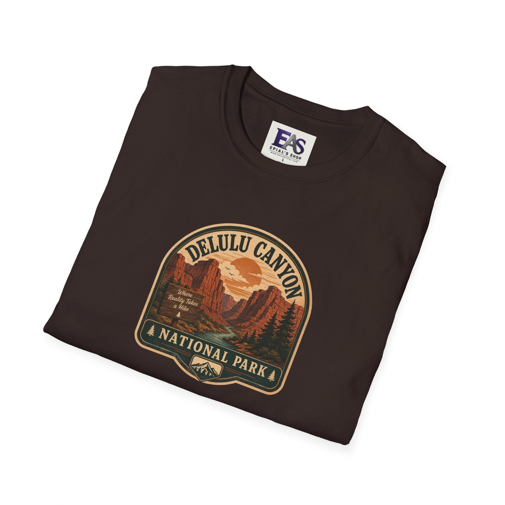 Delulu Canyon National Park Unisex T-Shirt | Funny Retro National Park Parody Tee