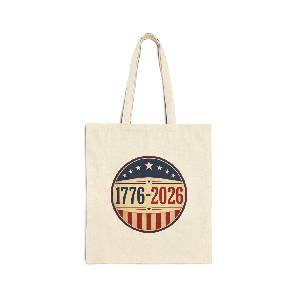 1776–2026 America Anniversary Canvas Tote Bag | Patriotic USA Carryall