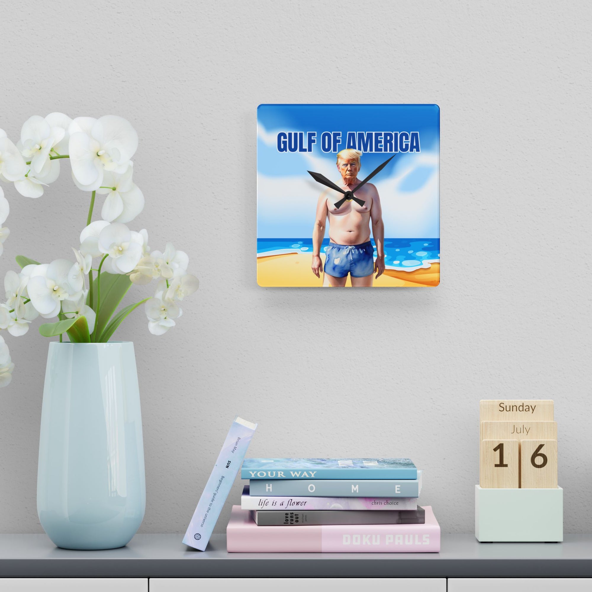 American Gulf Acrylic Wall Clock - Stylish Coastal Home Decor