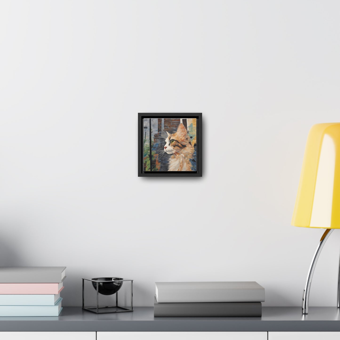 Watercolor Cat Profile Gallery Canvas Wraps, Square Frame - Canvas - Epileptic Al’s Shop