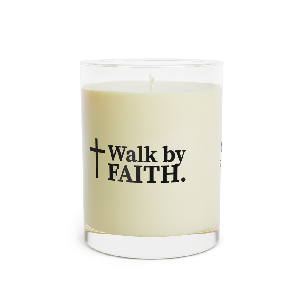 Walk by Faith, Trip Over Cats Scented Soy Candle | Funny Christian Cat Lover Gift | 11 oz