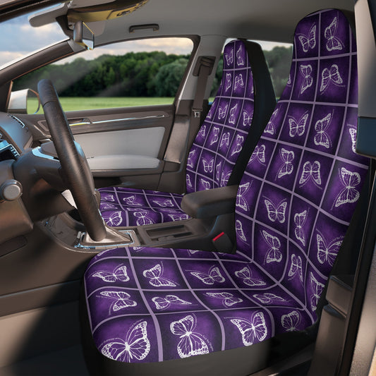 Purple Butterfly Car Seat Covers Printify