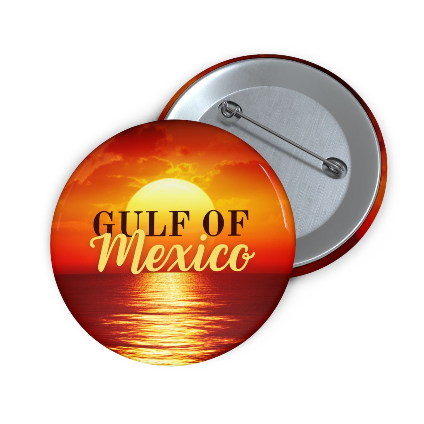 Gulf of Mexico Sunset Pin Buttons Printify