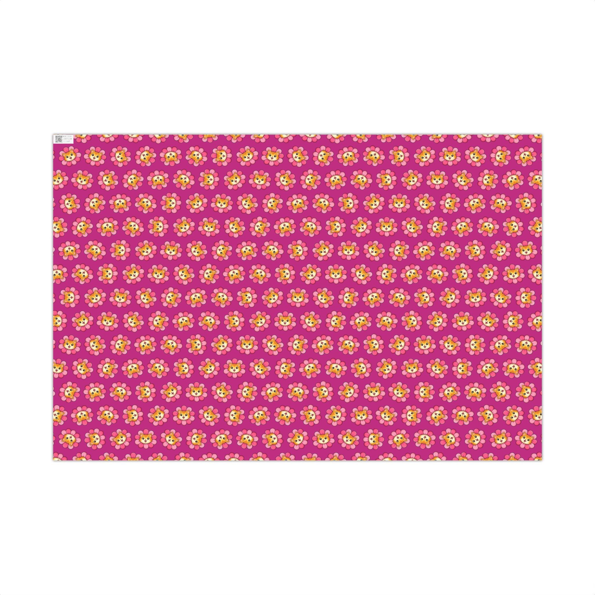 Pink Cat Blossom Gift Wrap | Cute Cat Lover Wrapping Paper