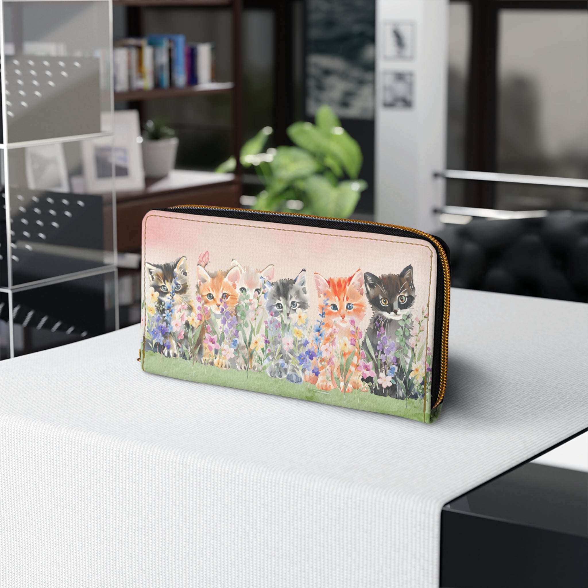 All You Need Is Love and Kittens Floral Wallet