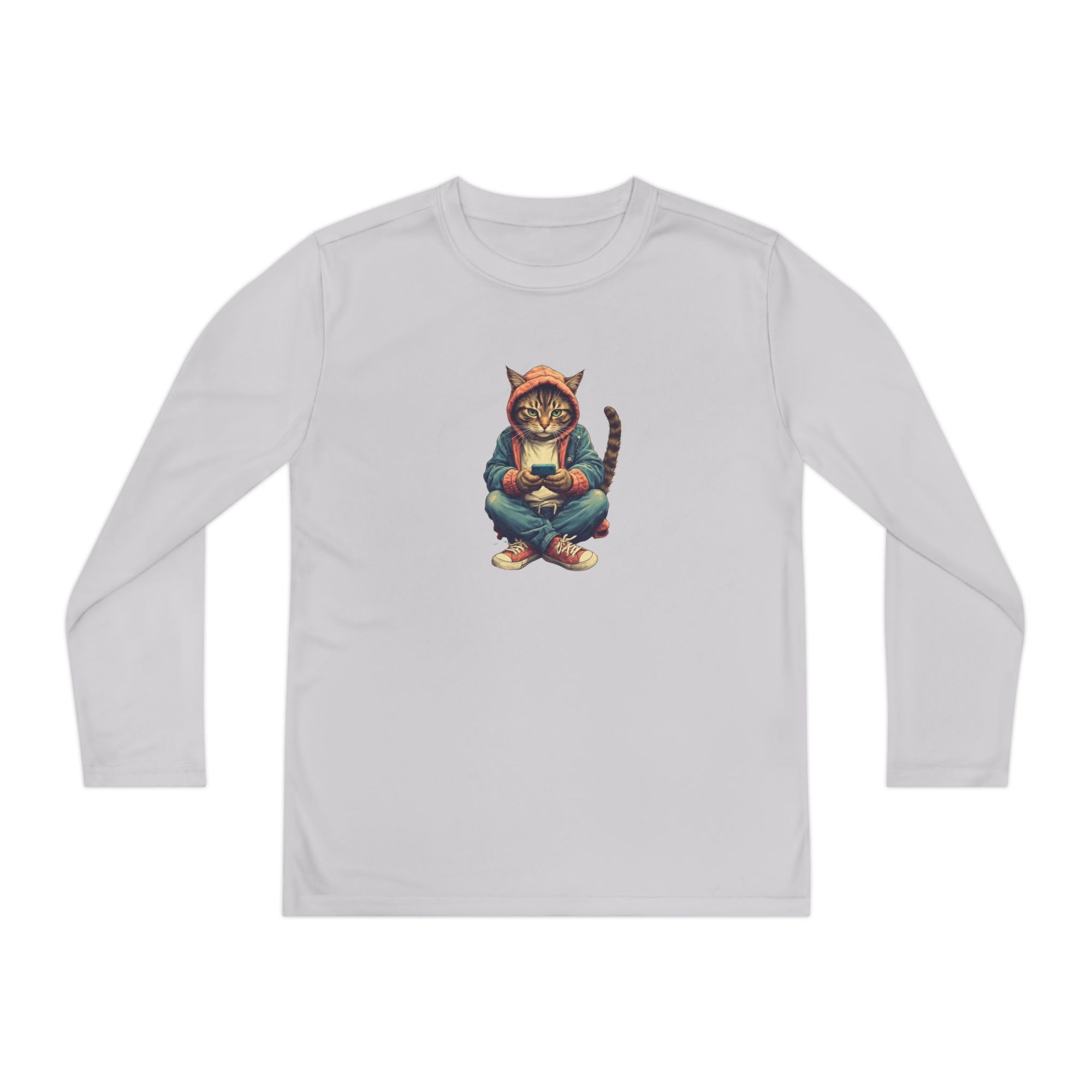 Popular Cat Lover's Youth Long Sleeve Tee, Cute Cat Apparel