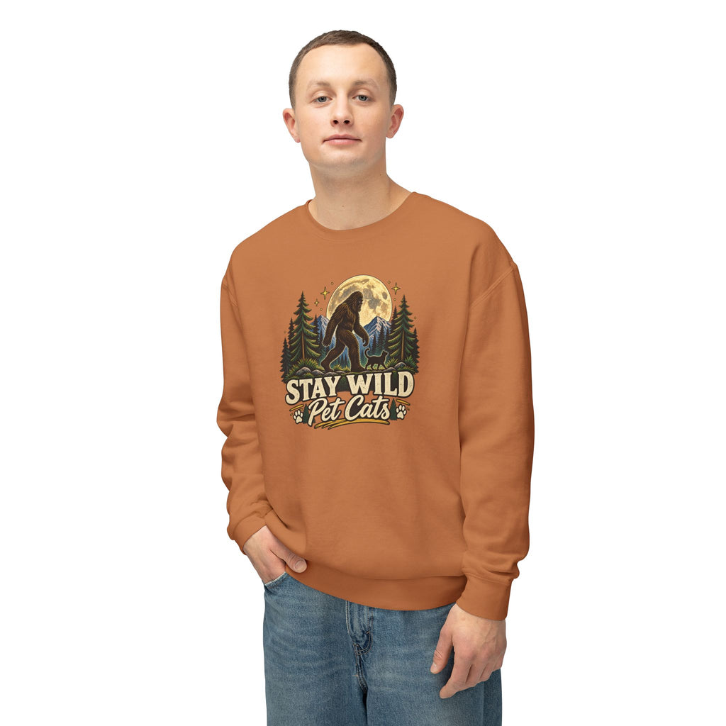 Stay Wild Pet Cats Sasquatch Crewneck Sweatshirt