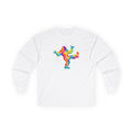 Rainbow Dancing Bigfoot Long Sleeve T-Shirt | Colorful Psychedelic Sasquatch Tee