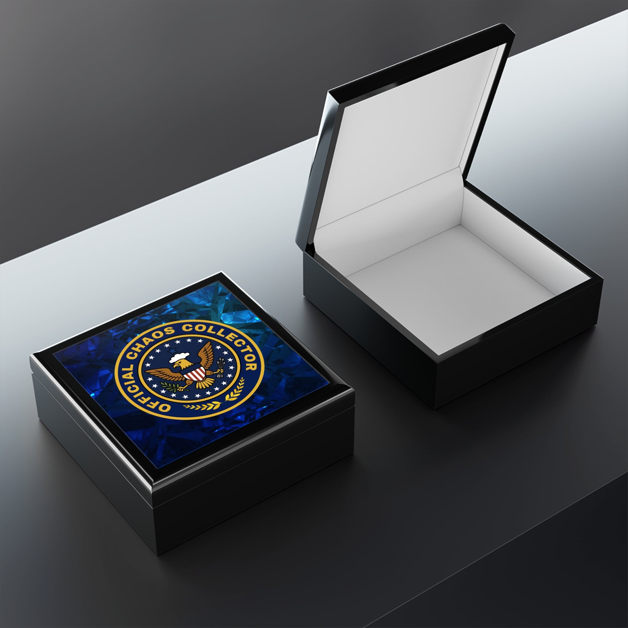 Blue Crystal Presidential Parody Jewelry Box