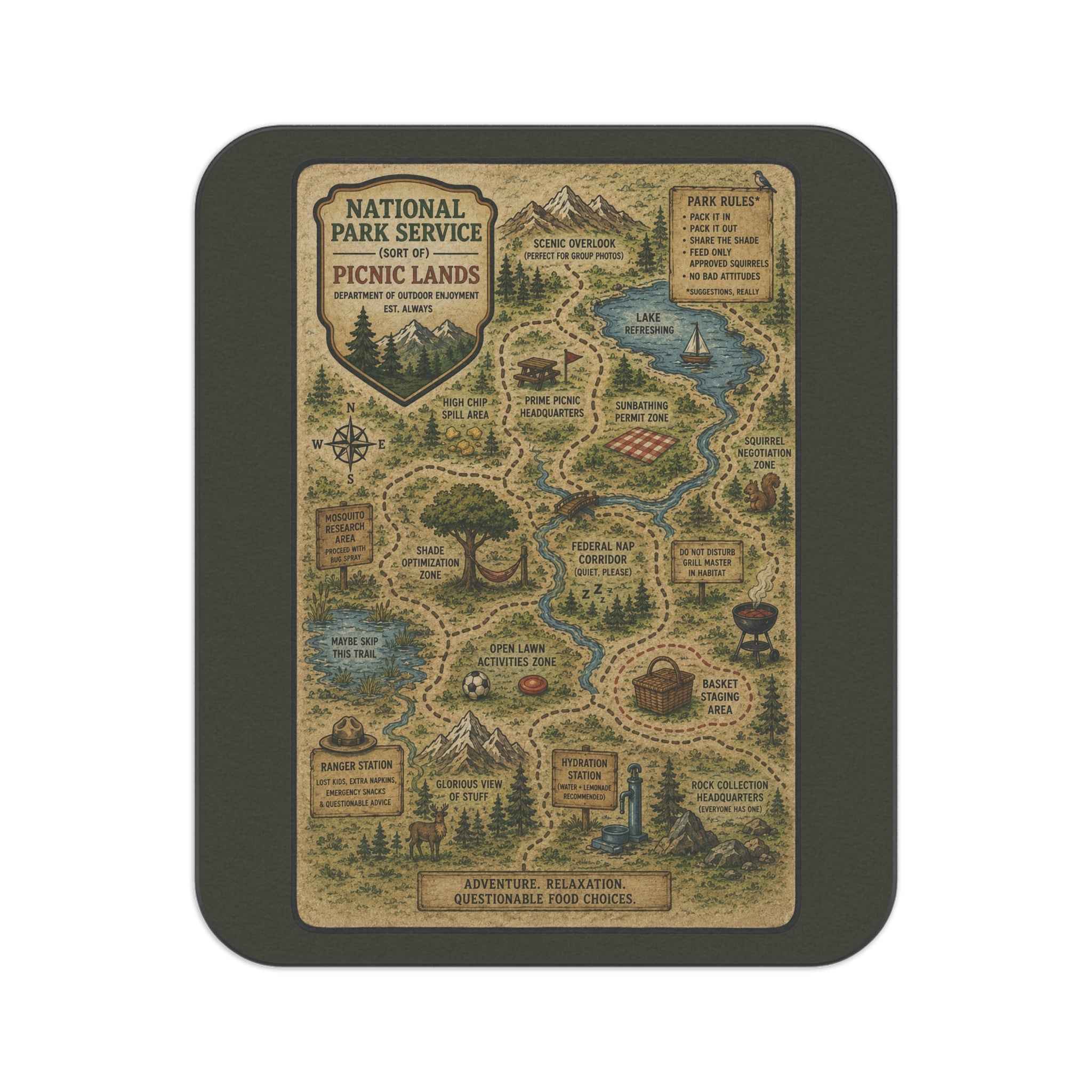 National Park Service (Sort Of) Picnic Lands Blanket | Funny Americana