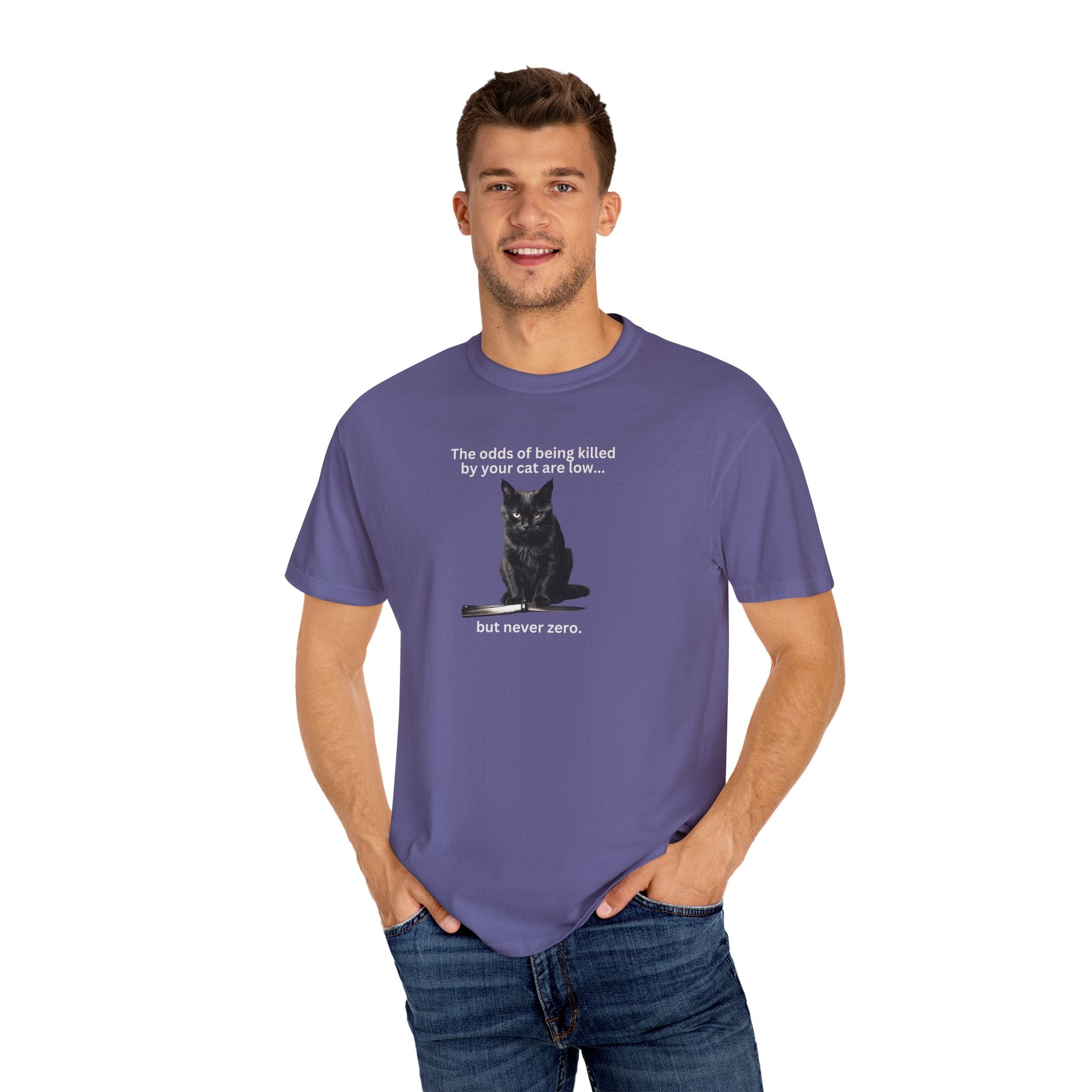 Photo depicting the ​Odds Unisex Garment-Dyed T-shirt from EpiAl's Shop.