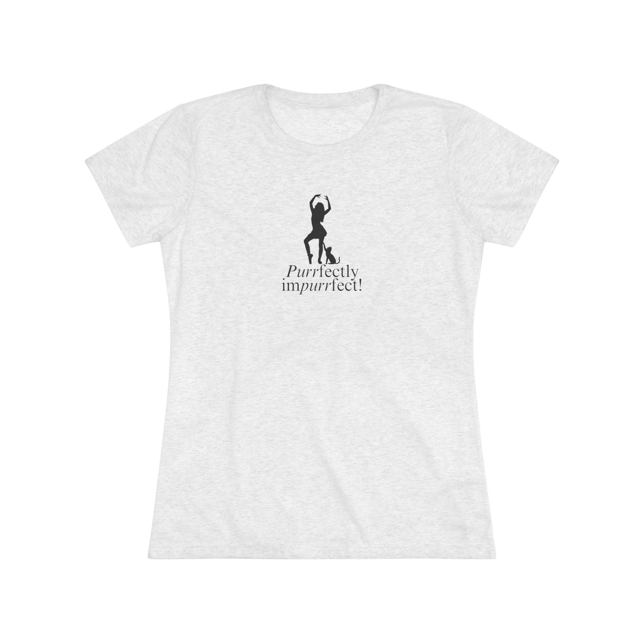 Photo depicting the ​Purrfectly Impurrfect Women's Triblend Tee from EpiAl's Shop.