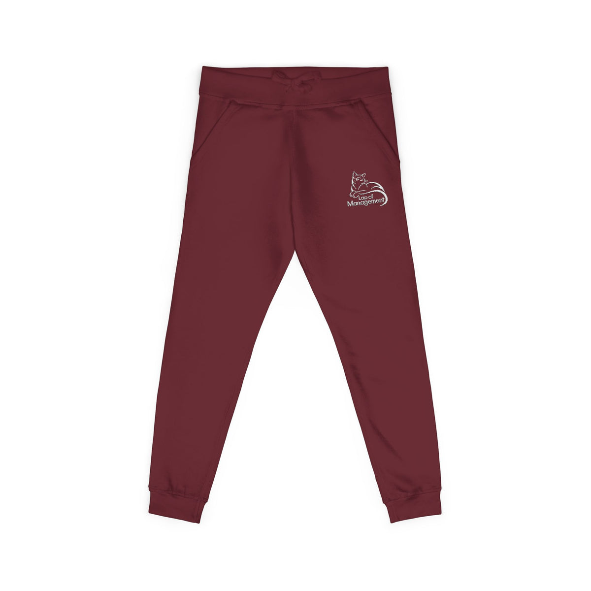 Lap of Management Embroidered Cat Fleece Joggers