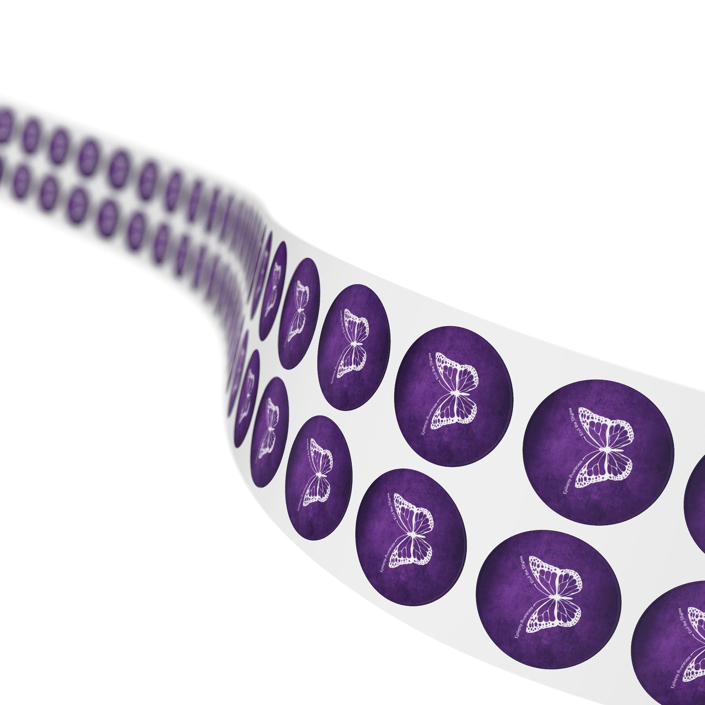Butterfly Epilepsy Awareness Round Sticker Rolls