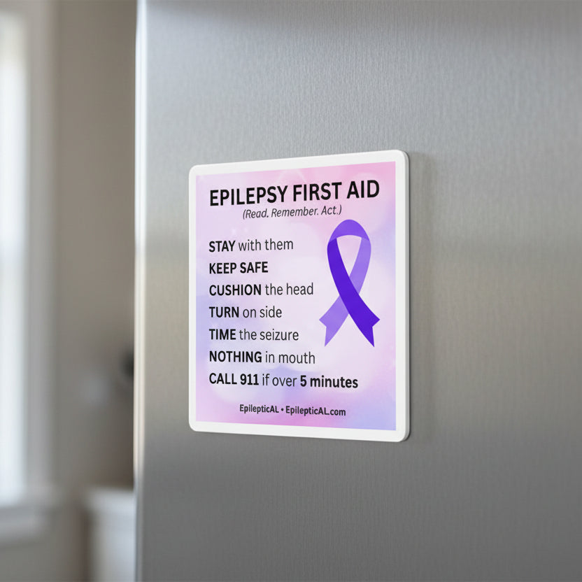 Epilepsy First Aid Magnet | Read. Remember. Act.