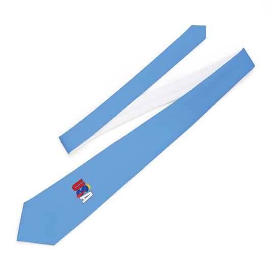 Trump USA Flag Necktie - Blue Patriotic Tie for Celebrations and Events Printify